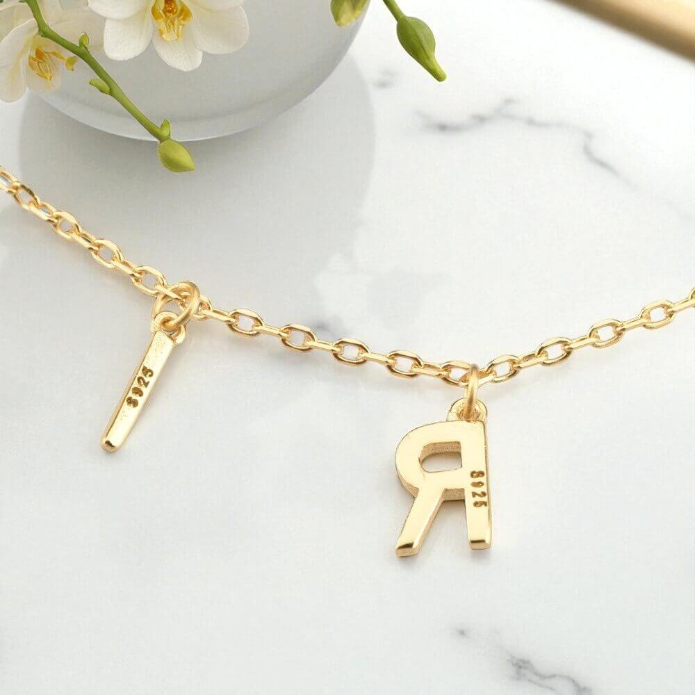 Custom 18K Gold Letter Necklace