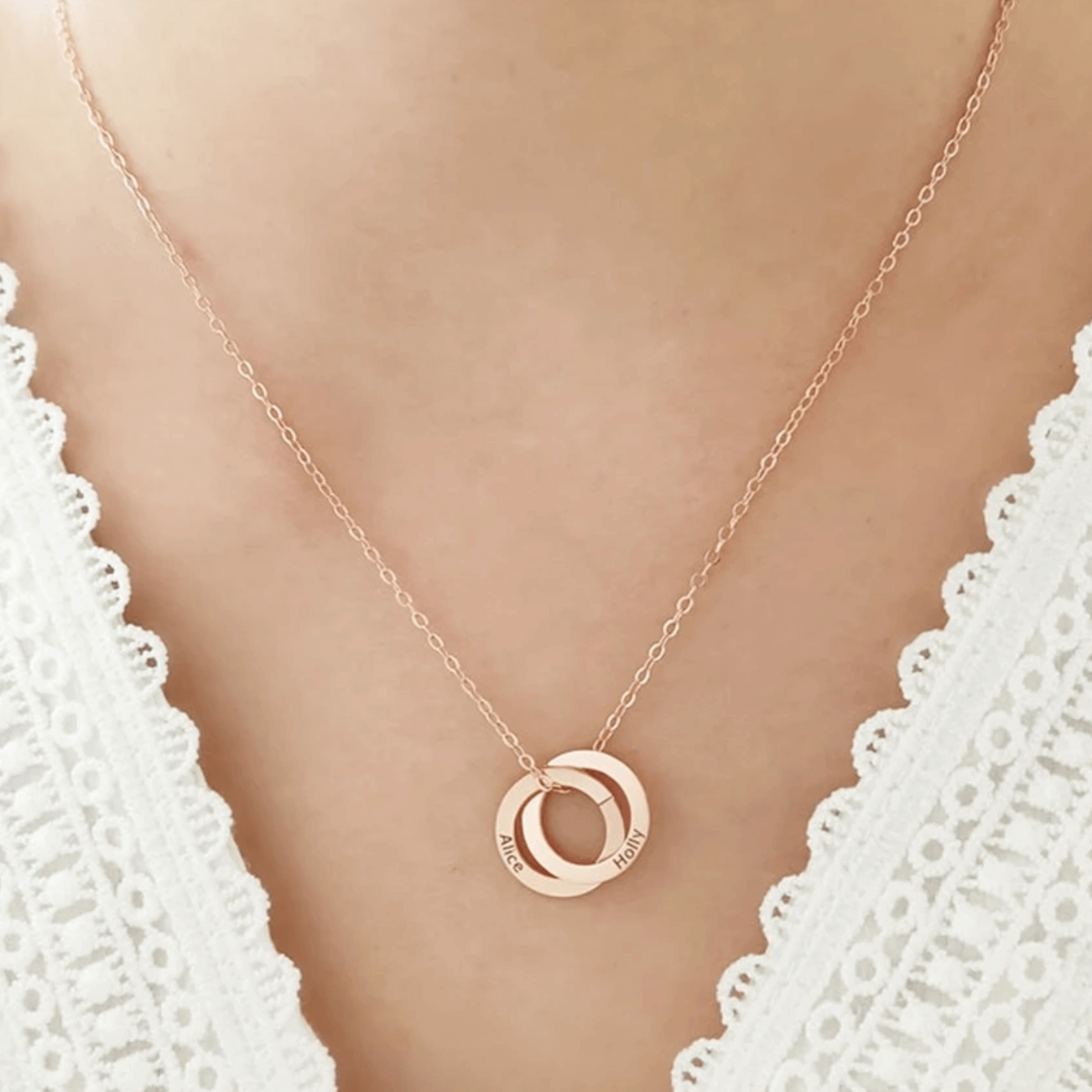 Custom Engraved Family Circle Necklace