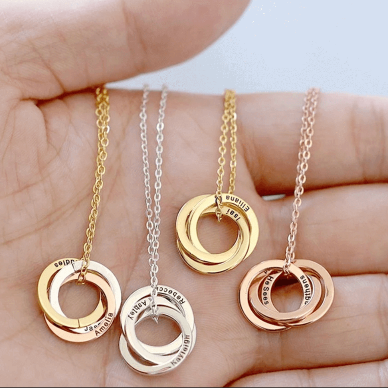 Custom Engraved Family Circle Necklace