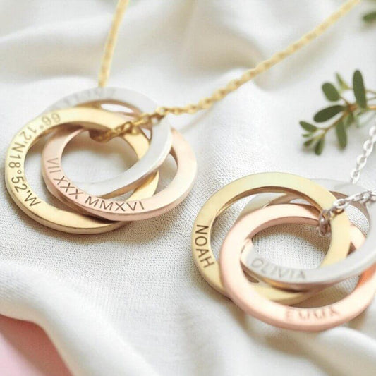 Custom Engraved Family Circle Necklace