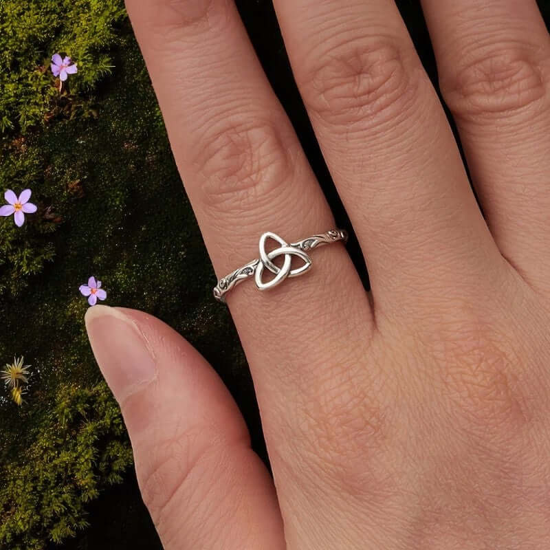 Celtic Trinity Knot 925 Sterling Silver Adjustable Ring