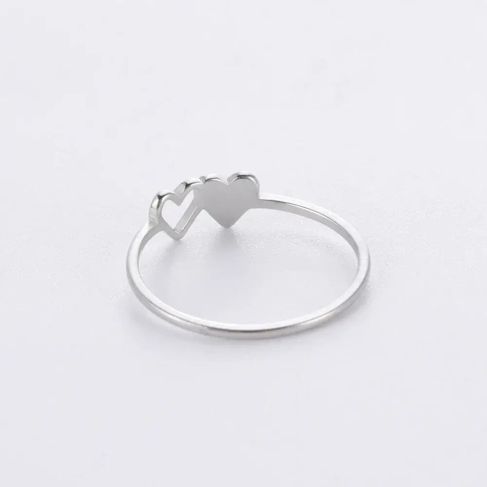 Personalized Initial Double Heart Ring