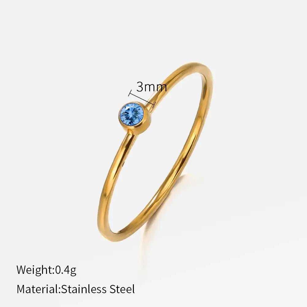 Minimalist Birthstone Ring