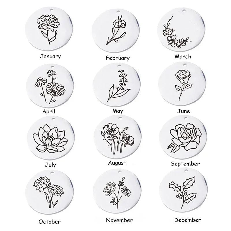 birth flower necklaces gift for mom
