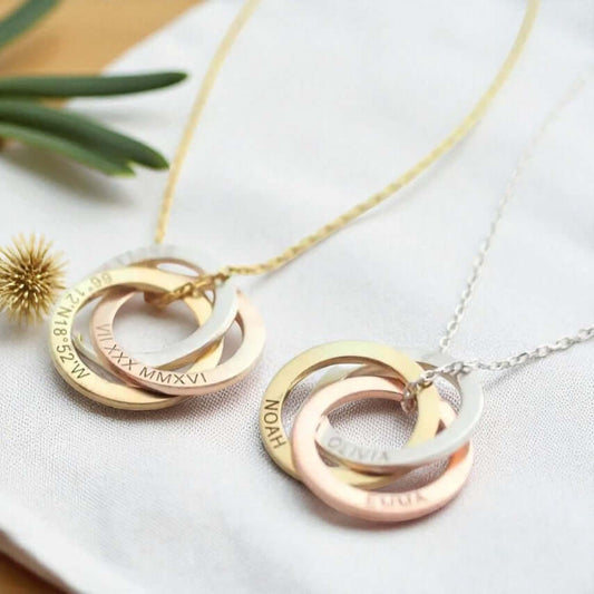 Custom Engraved Family Circle Necklace