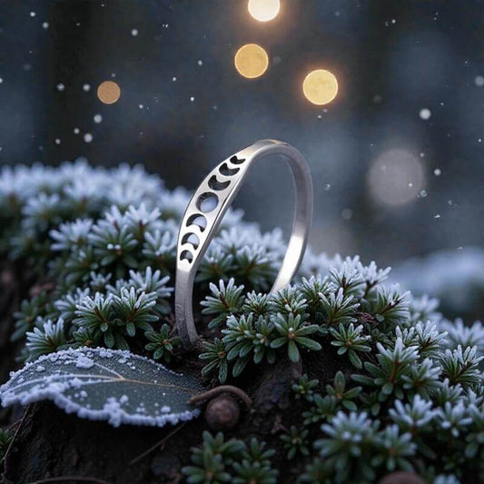 Minimalist Hollow Lunar Moon Phase Ring